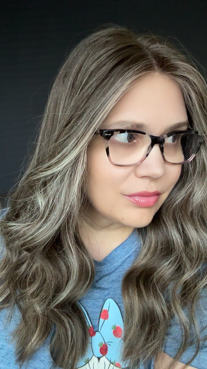 Kourtney Medium Ashy Brunette Lace Top Wig - The Fine Collection