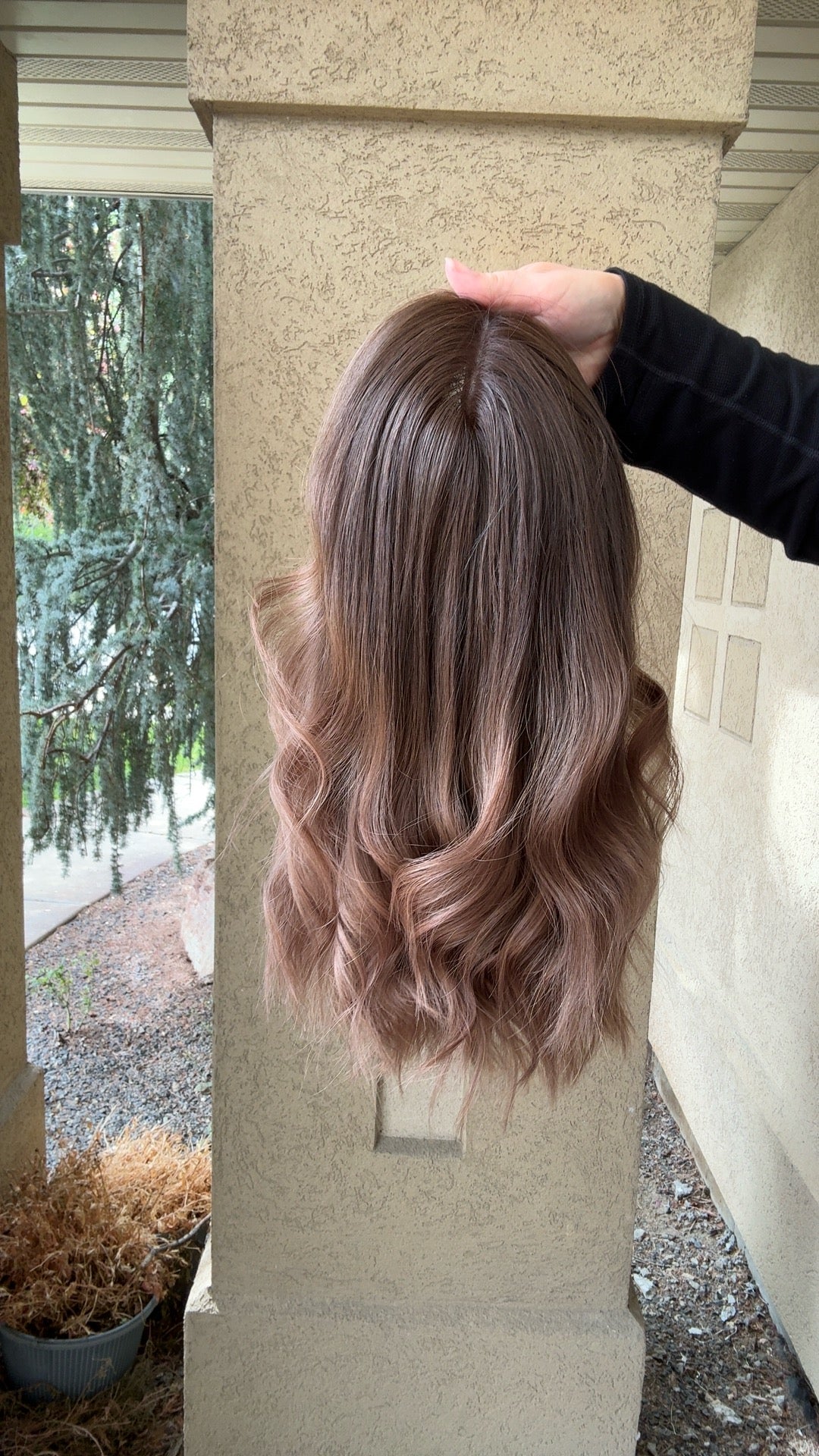 Rosé Small Human Hair Lace Top Wig