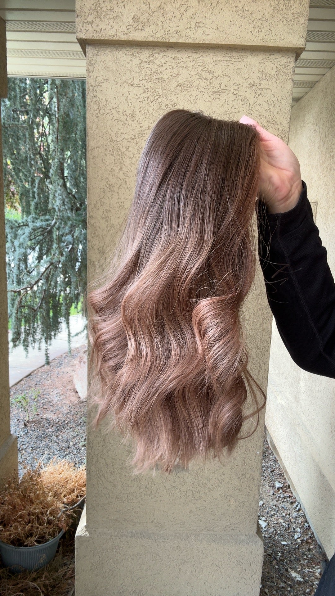 Rosé Small Human Hair Lace Top Wig