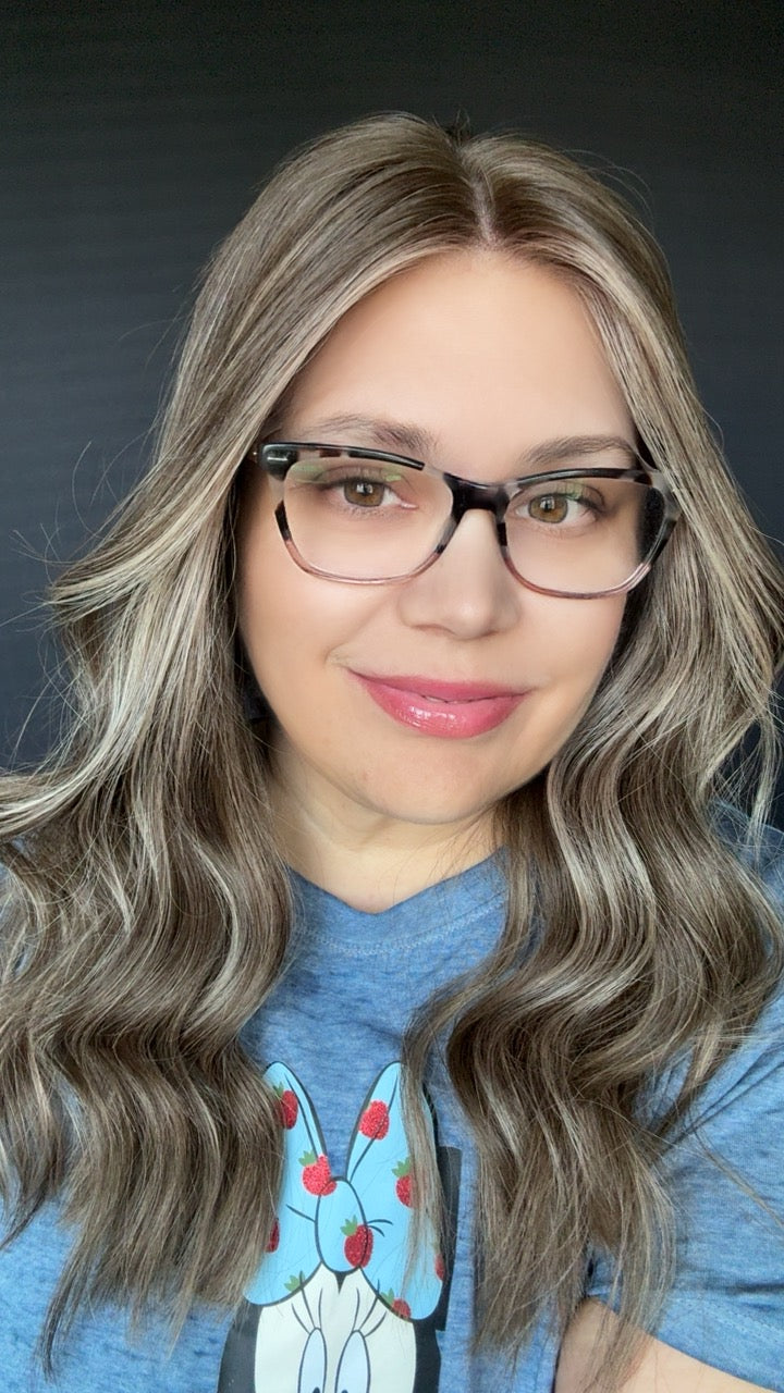 Kourtney Medium Ashy Brunette Lace Top Wig - The Fine Collection