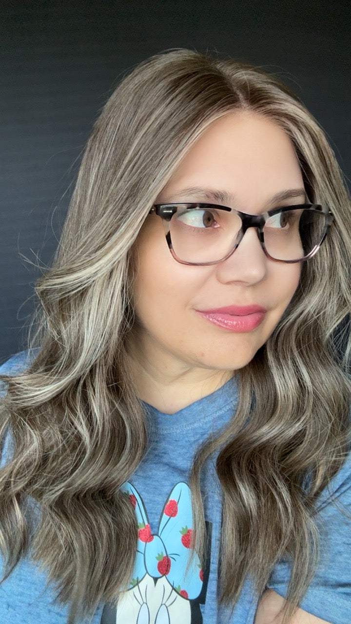 Kourtney Medium Ashy Brunette Lace Top Wig - The Fine Collection