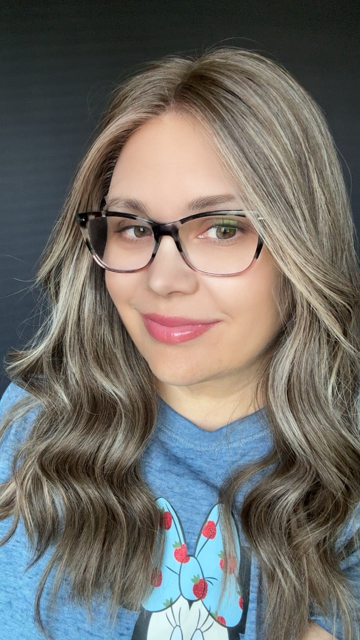 Kourtney Medium Ashy Brunette Lace Top Wig - The Fine Collection