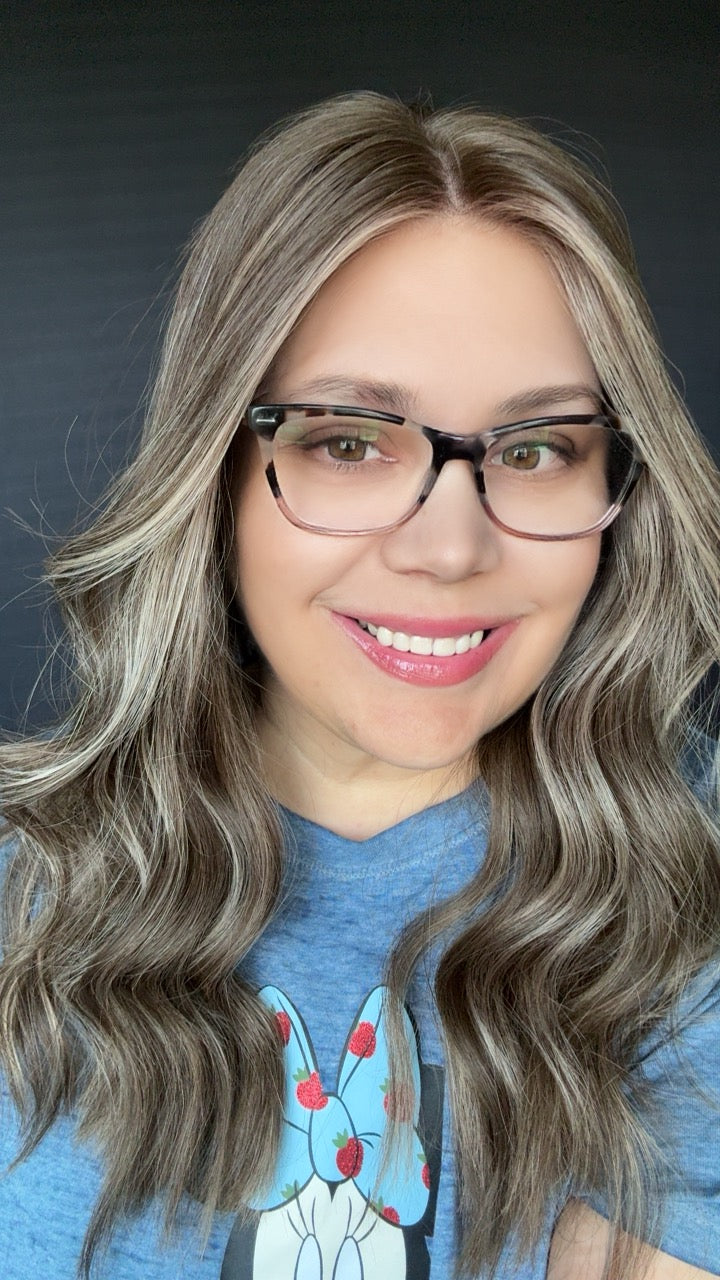 Kourtney Medium Ashy Brunette Lace Top Wig - The Fine Collection