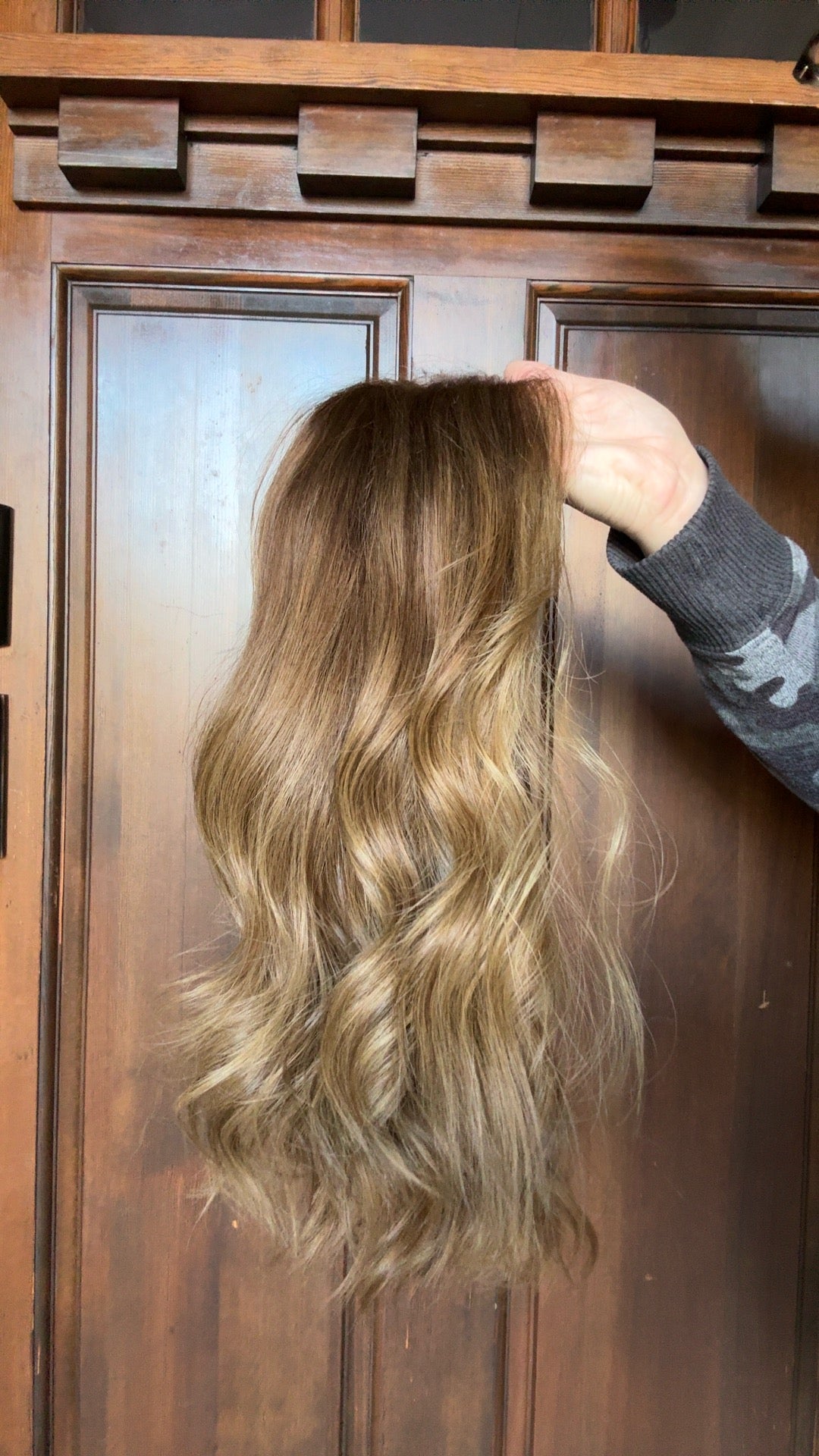 blonde with copper colored wig