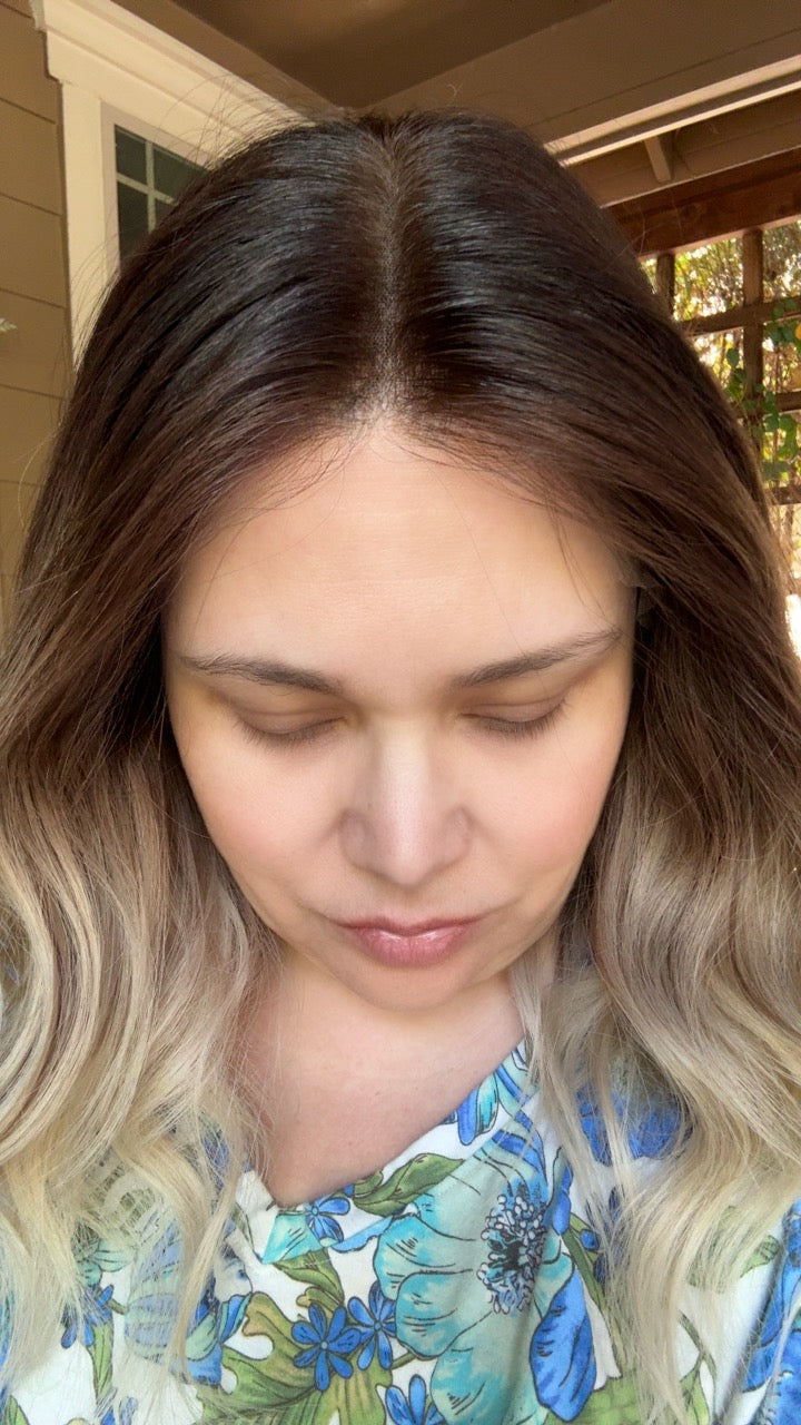 Grown out Brunette hair look on wig