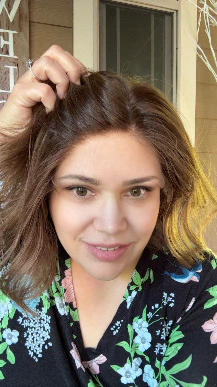 Confidence with this brunette lace top wig