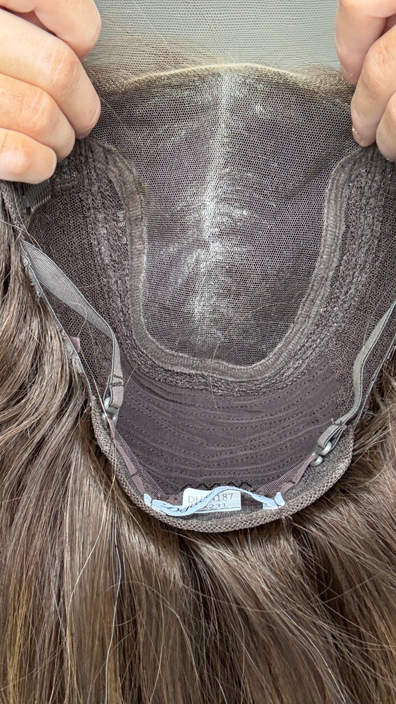 The lightweight lace top wig is made with Swiss lace.